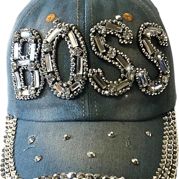 Bling Boss Baseball Cap Women Rhinestone Gift Boss Lady Cotton Adjustable - Picture 1 of 9
